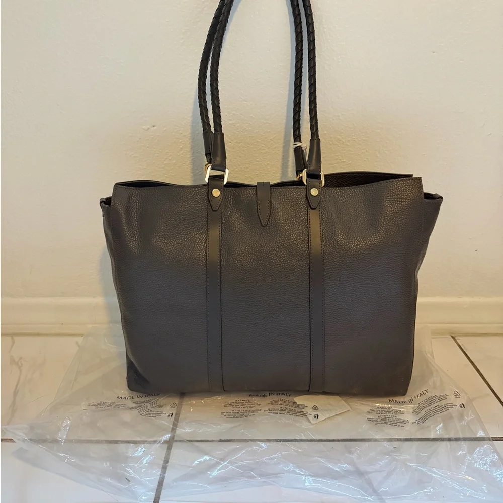 Divina Firenze Dark Brown Leather Tote Bag - Picture 2 of 16